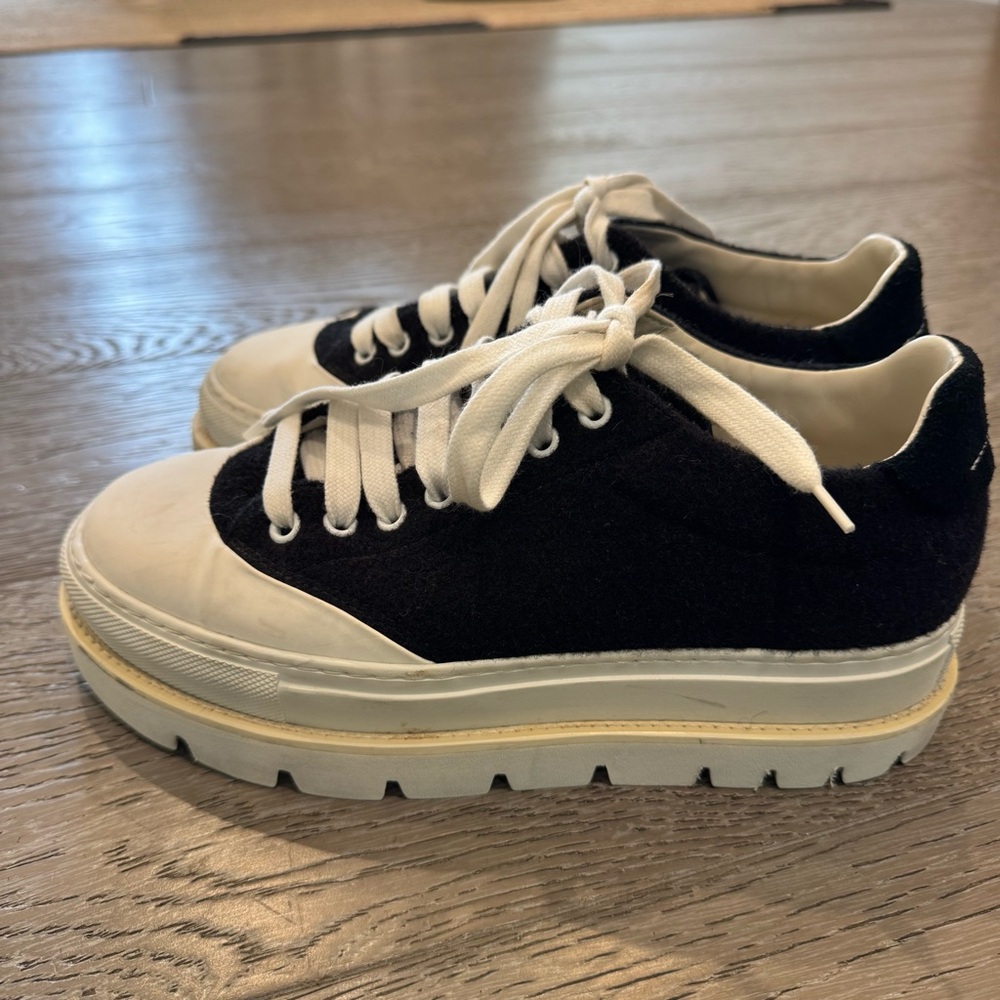 Maison Margiela Black and White Platform Sneakers - Picture 8 of 10